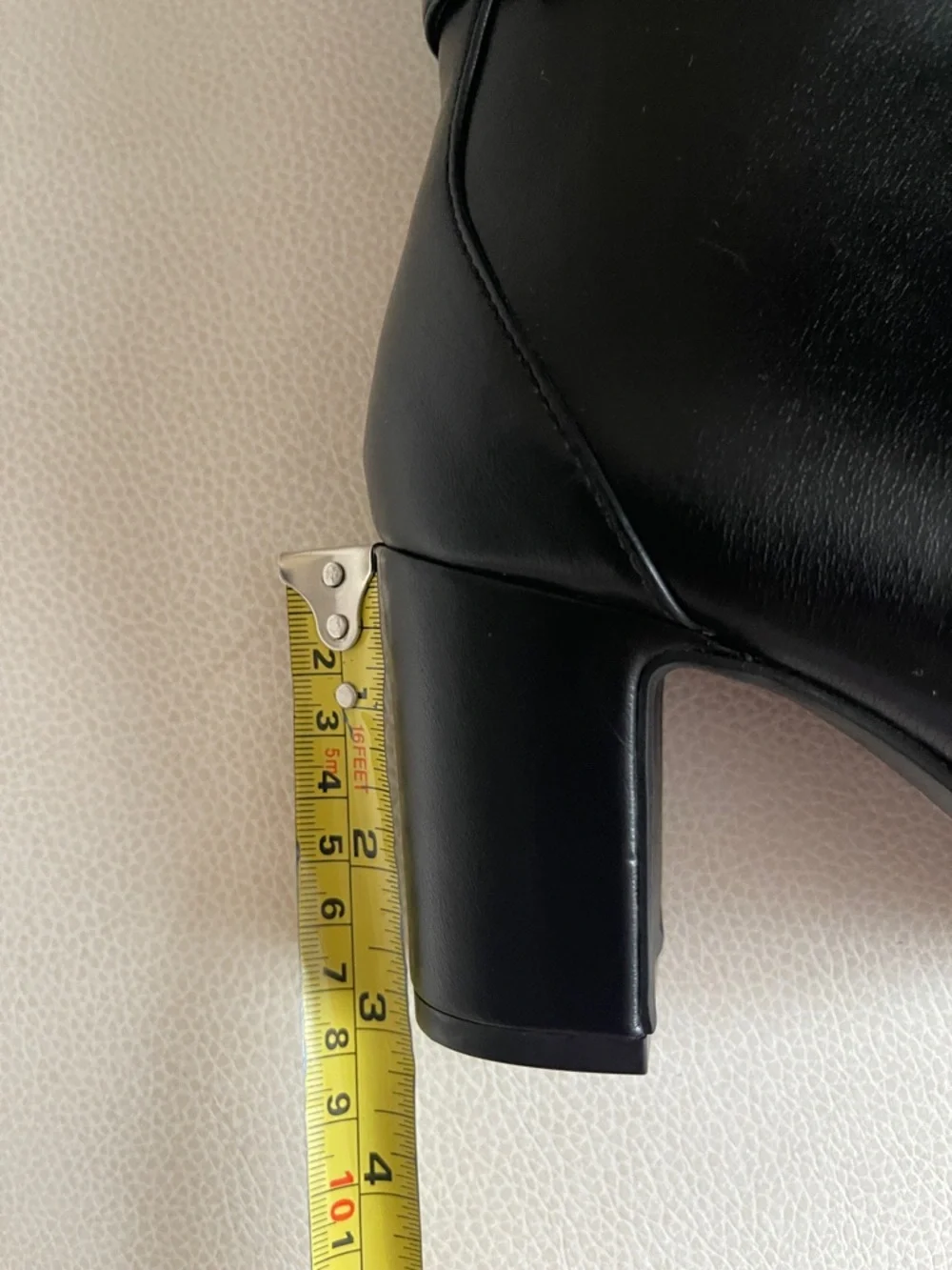 Anne Klein Black Mid-Calf Block Heel Boots with Ankle Strap - Picture 13 of 15